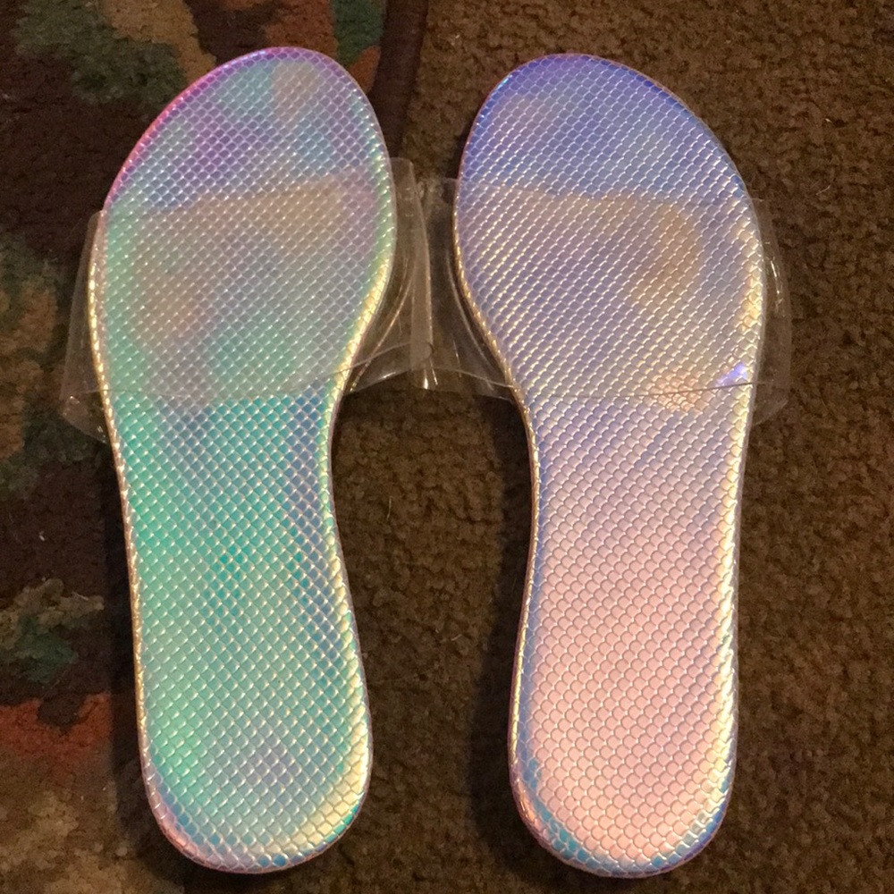 SHEIN holographic sandals.
